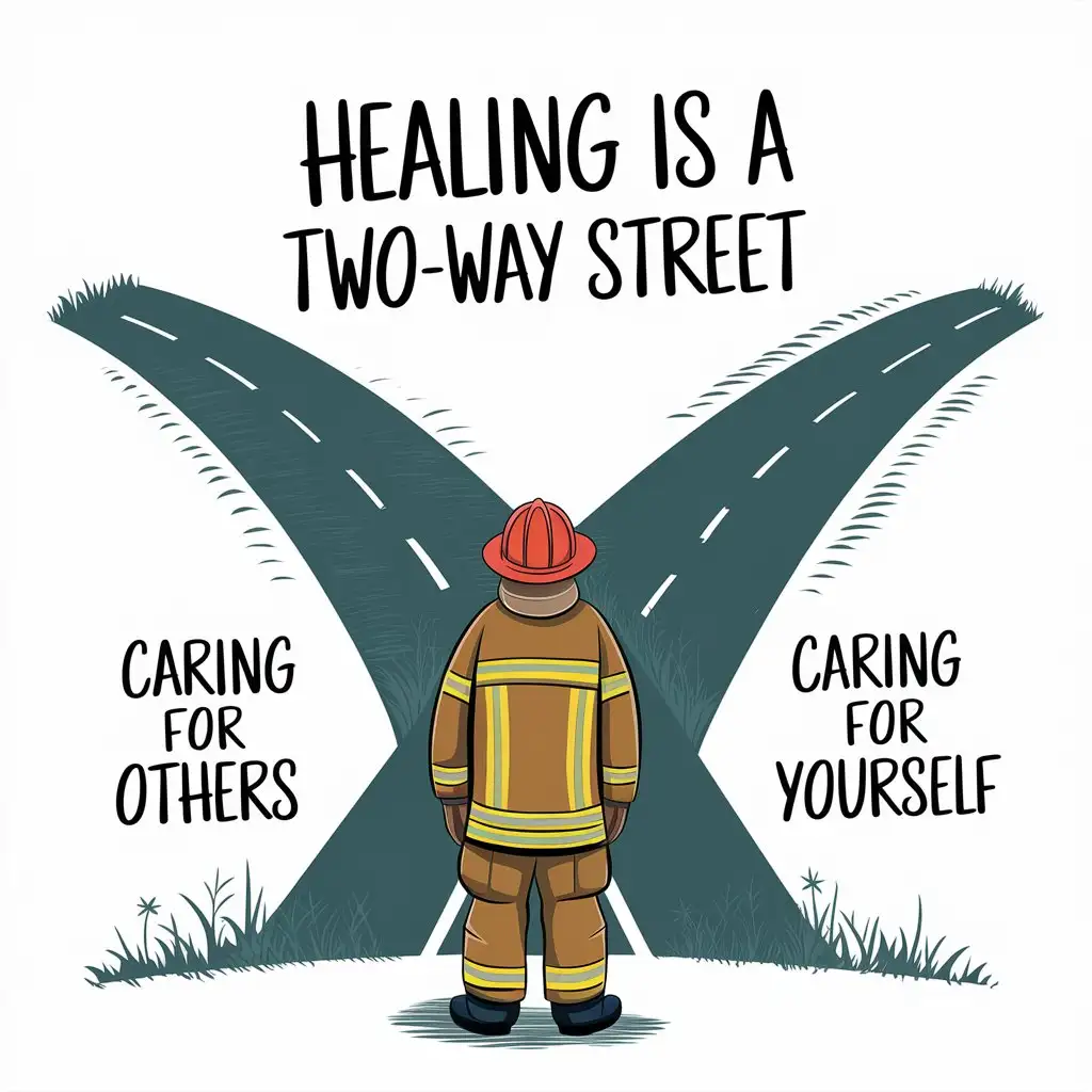 Firefighter at Crossroads Caring for Others vs Caring for Yourself