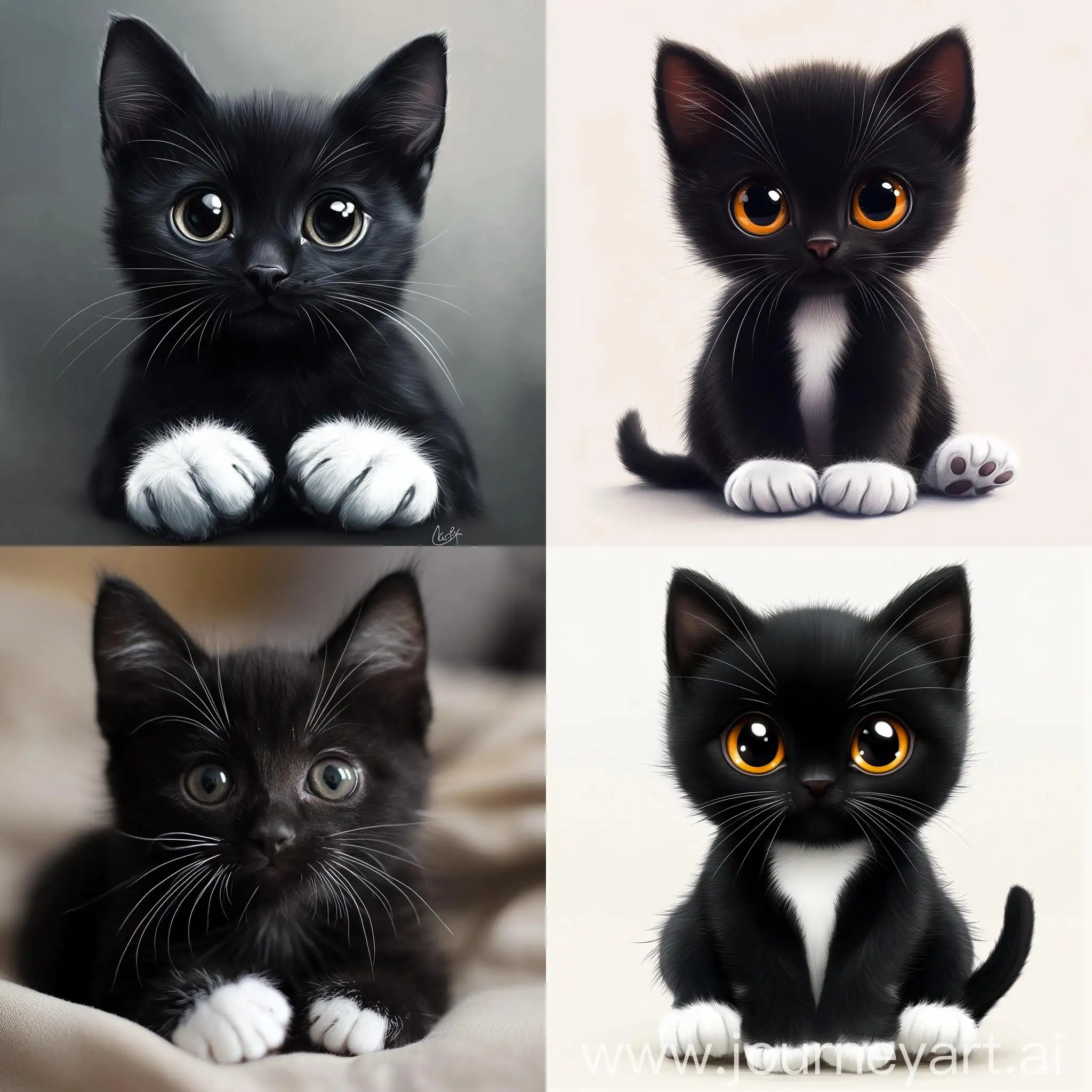 Adorable-Black-Kitten-with-White-Paws-and-Chest