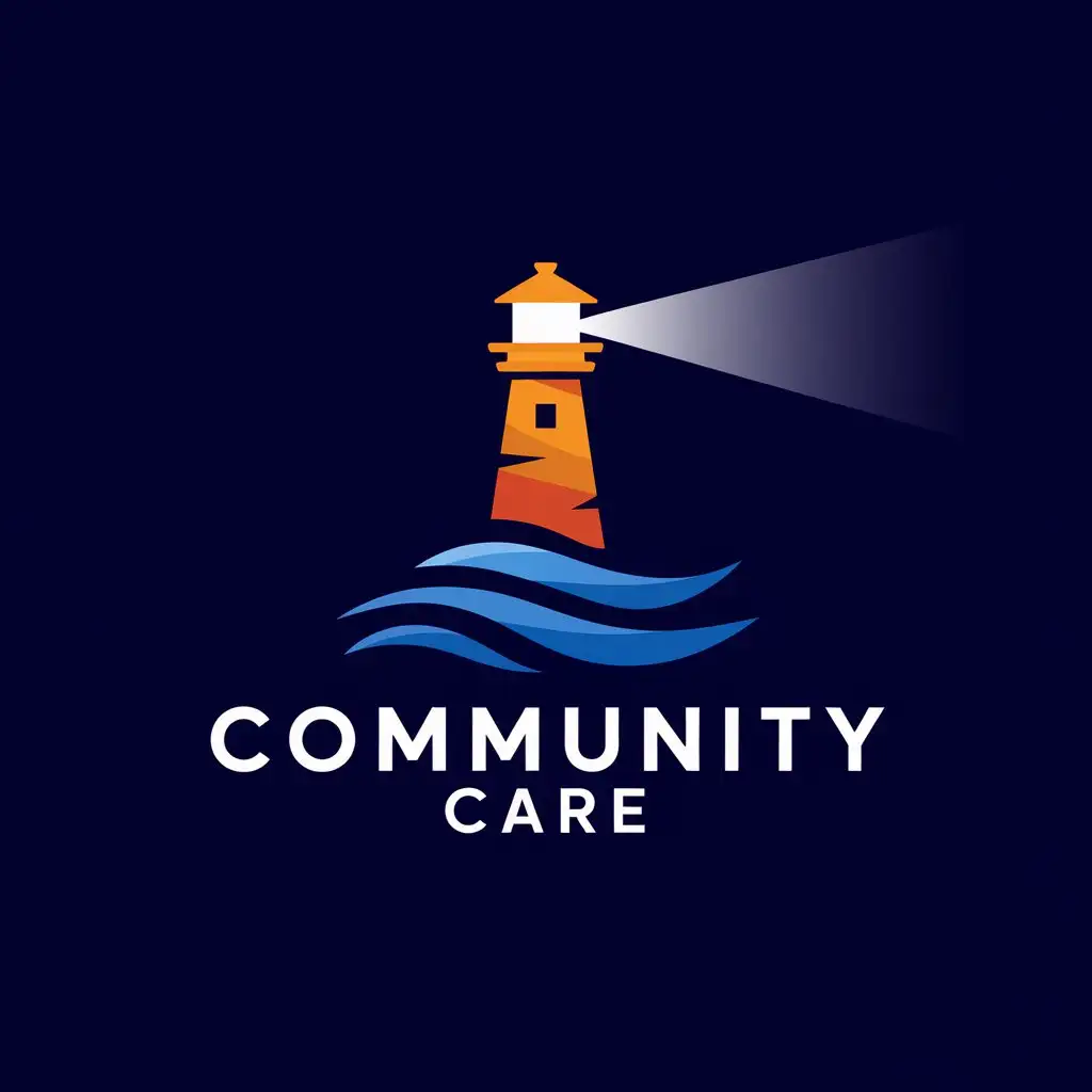 LOGO Design For Community Care Service Captivating Lighthouse Theme