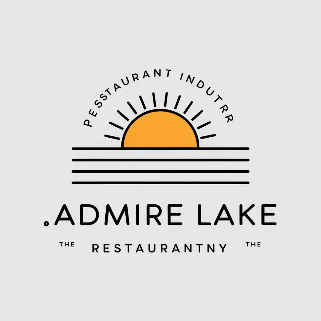 a vector logo design,with the text " Admire lake", main symbol:lake/sunset,Minimalistic,be used in Restaurant industry,clear background