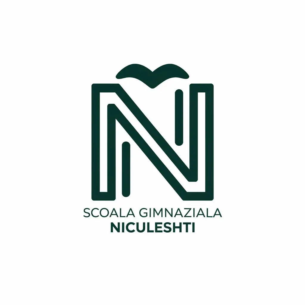 LOGO Design for SCOALA GIMNAZIALA NICULESHTI Minimalistic N Symbol for Education Industry