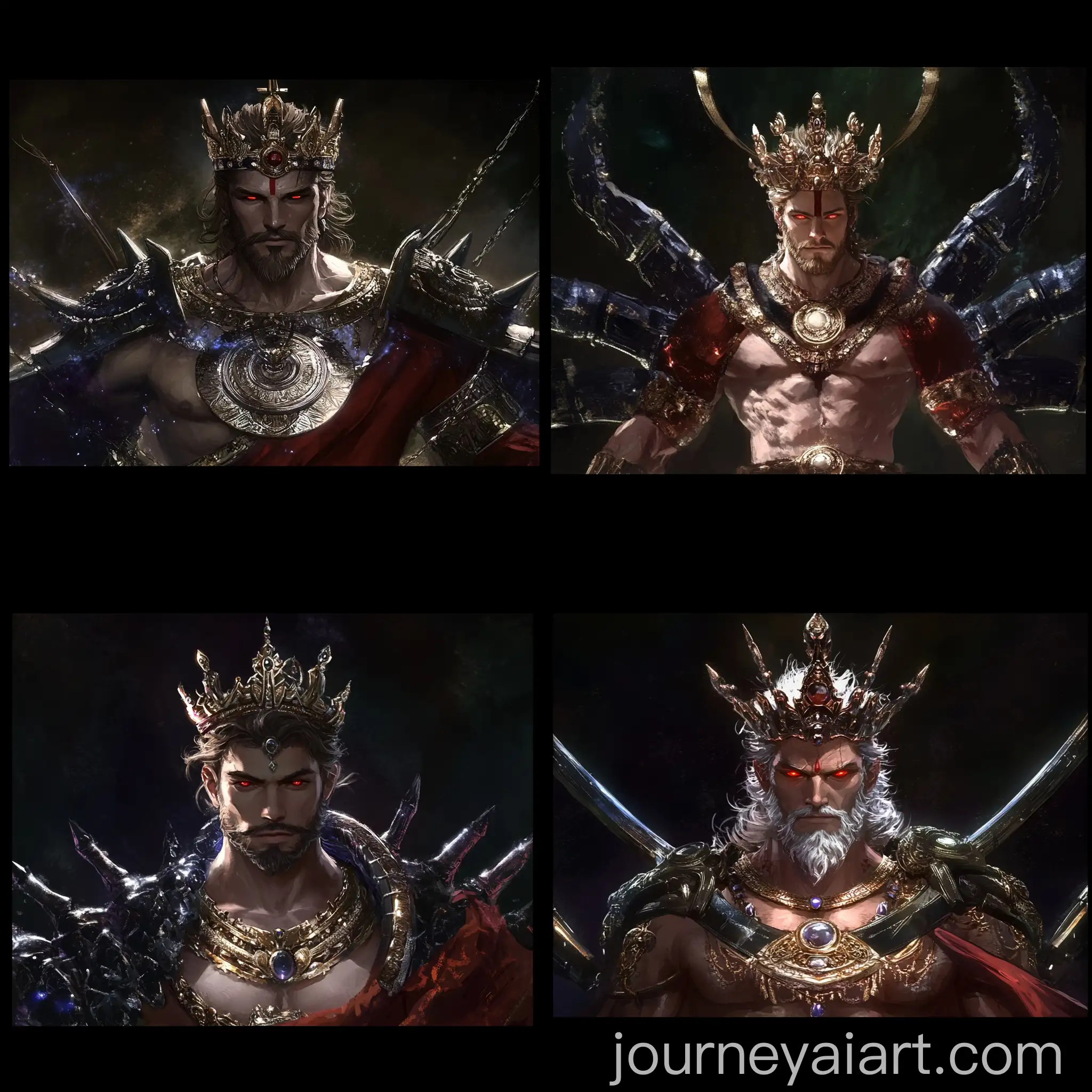 Proud-Hindu-Mage-with-Multiple-Arms-in-Red-and-Gold-Attire