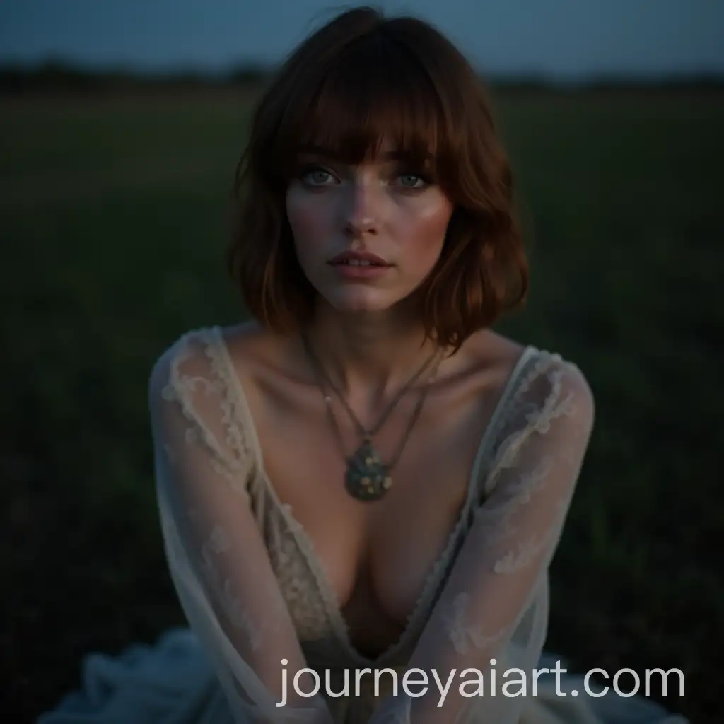 Enchanting-Woman-in-a-Field-at-Night