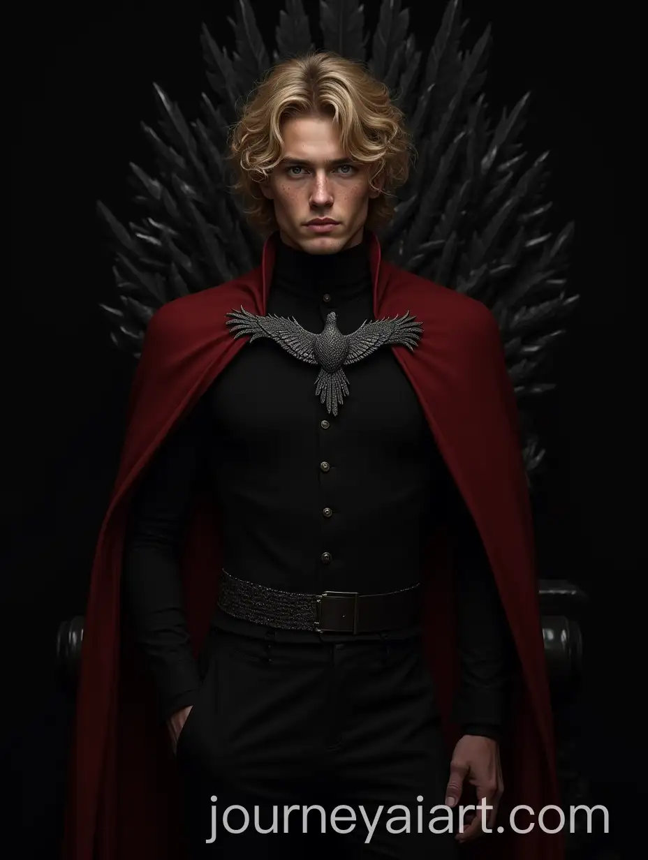 Young-Prince-in-Black-Tunic-with-Raven-Embroidery-and-Crimson-Cloak