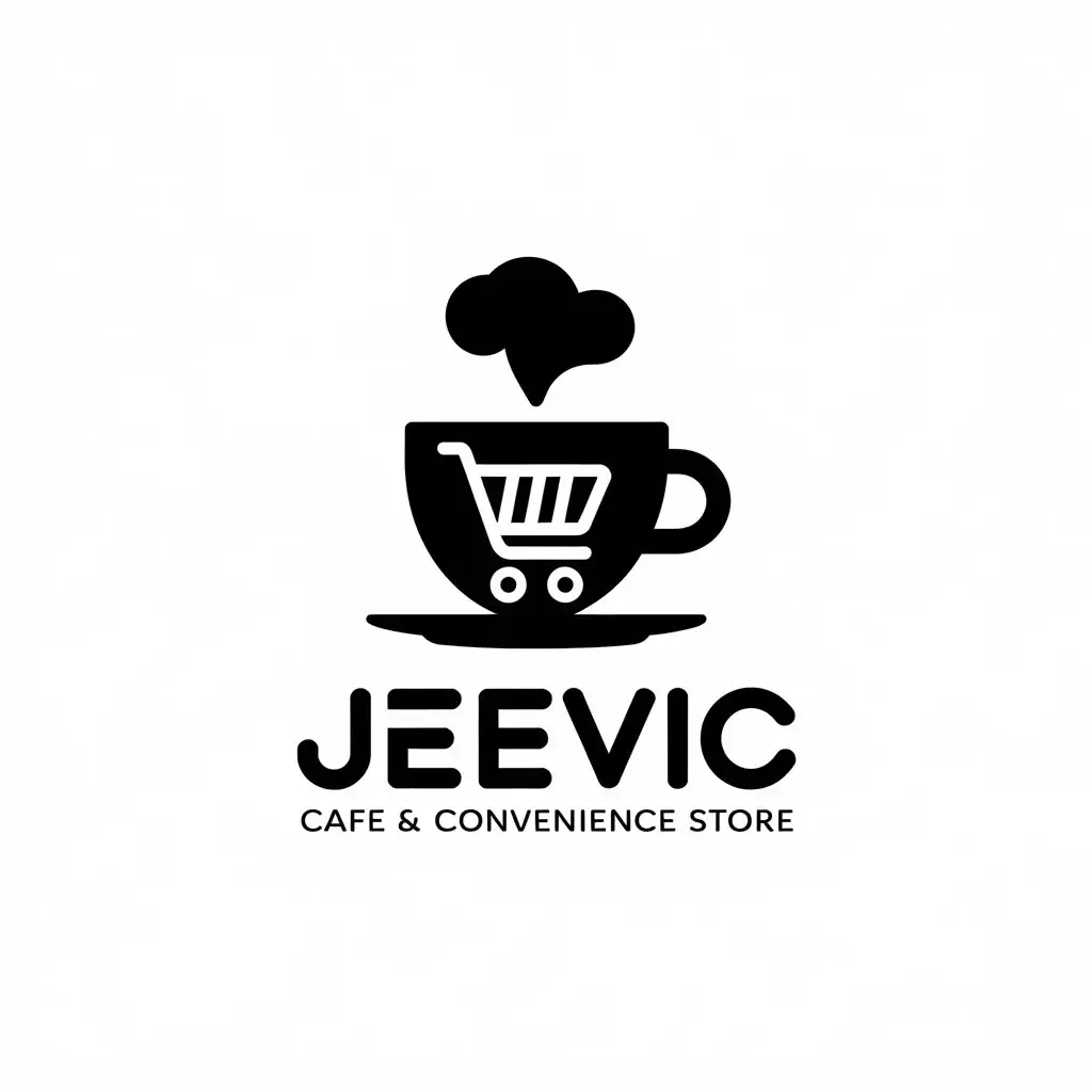 LOGO Design for Jeevic Modern Vector Design with Cafe Convenience Store Symbol