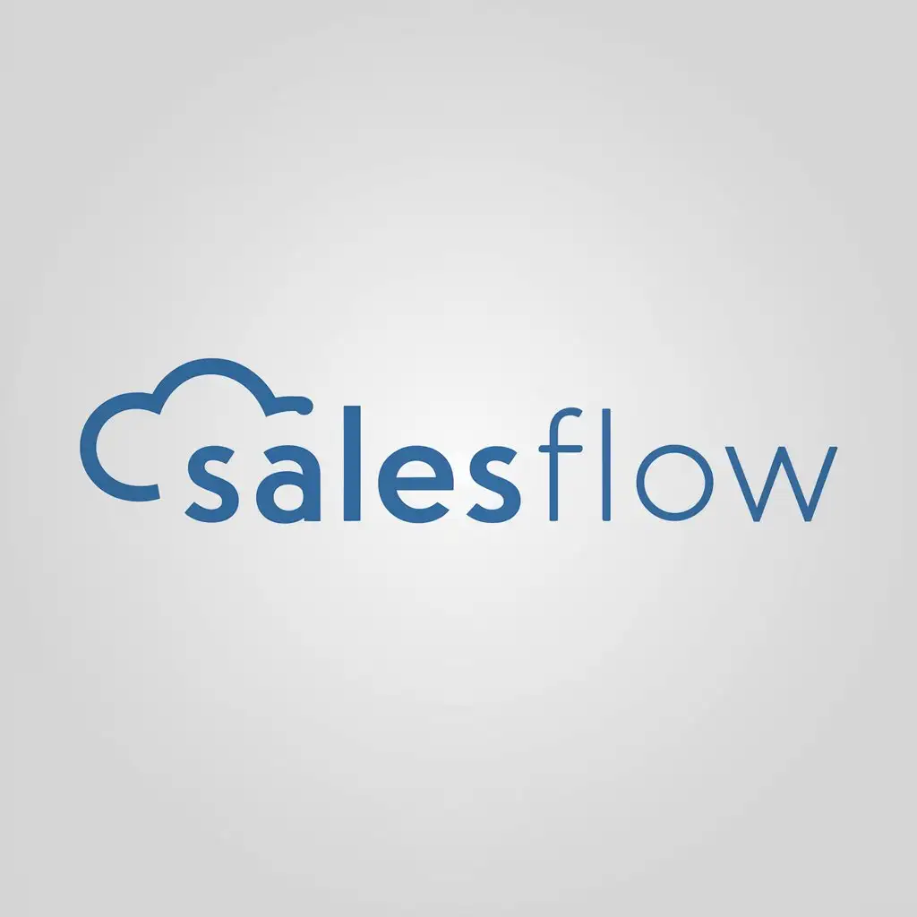 LOGO Design for SalesFlow Minimalist Vector Design with Nuage Symbol and Clear Background