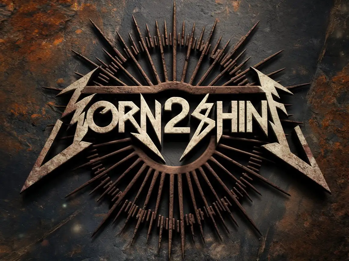 Born2Shine-Logo-in-Metallic-Gothic-Rock-Style