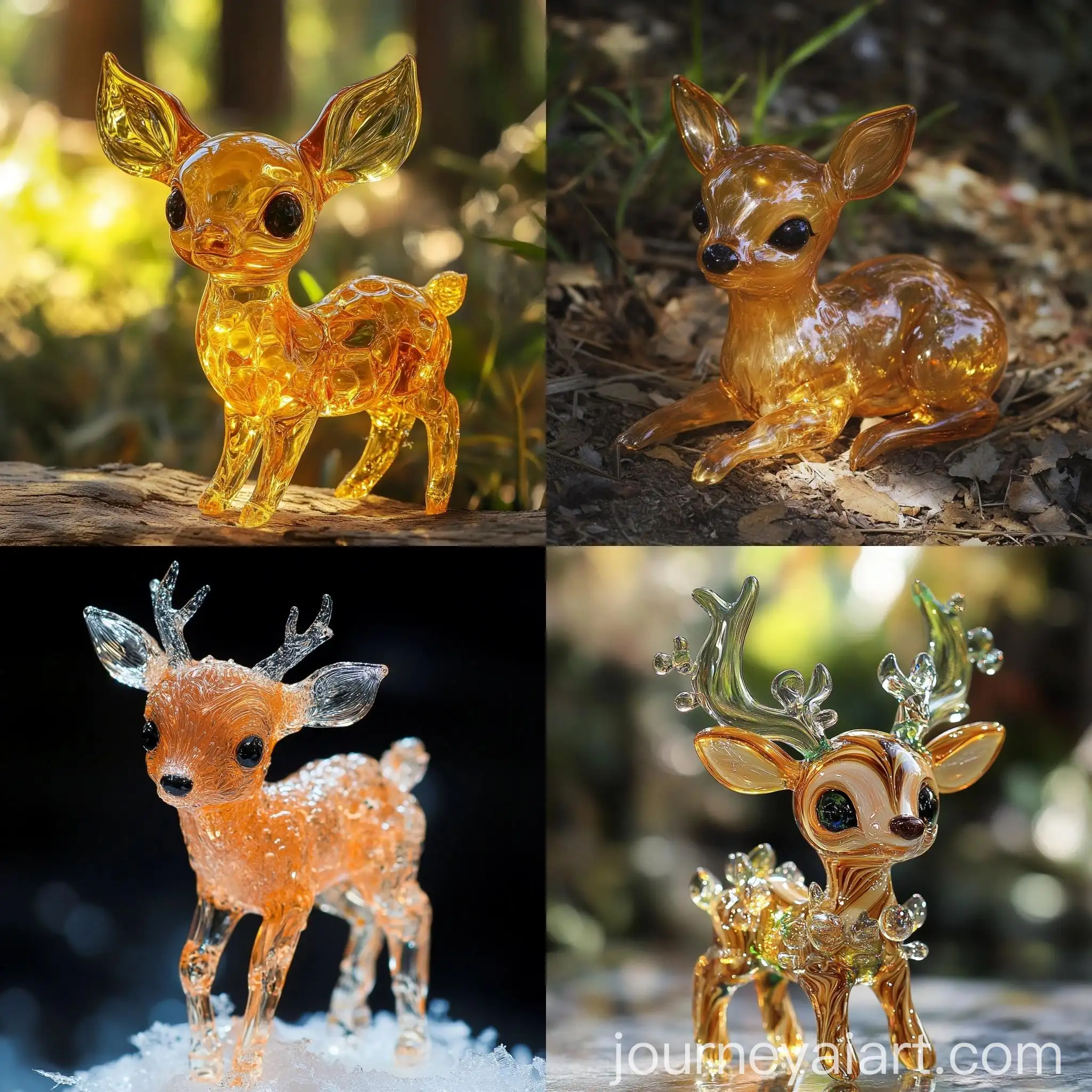 Ethereal-Glass-Baby-Deer-Sculpture-in-a-Mystical-Forest