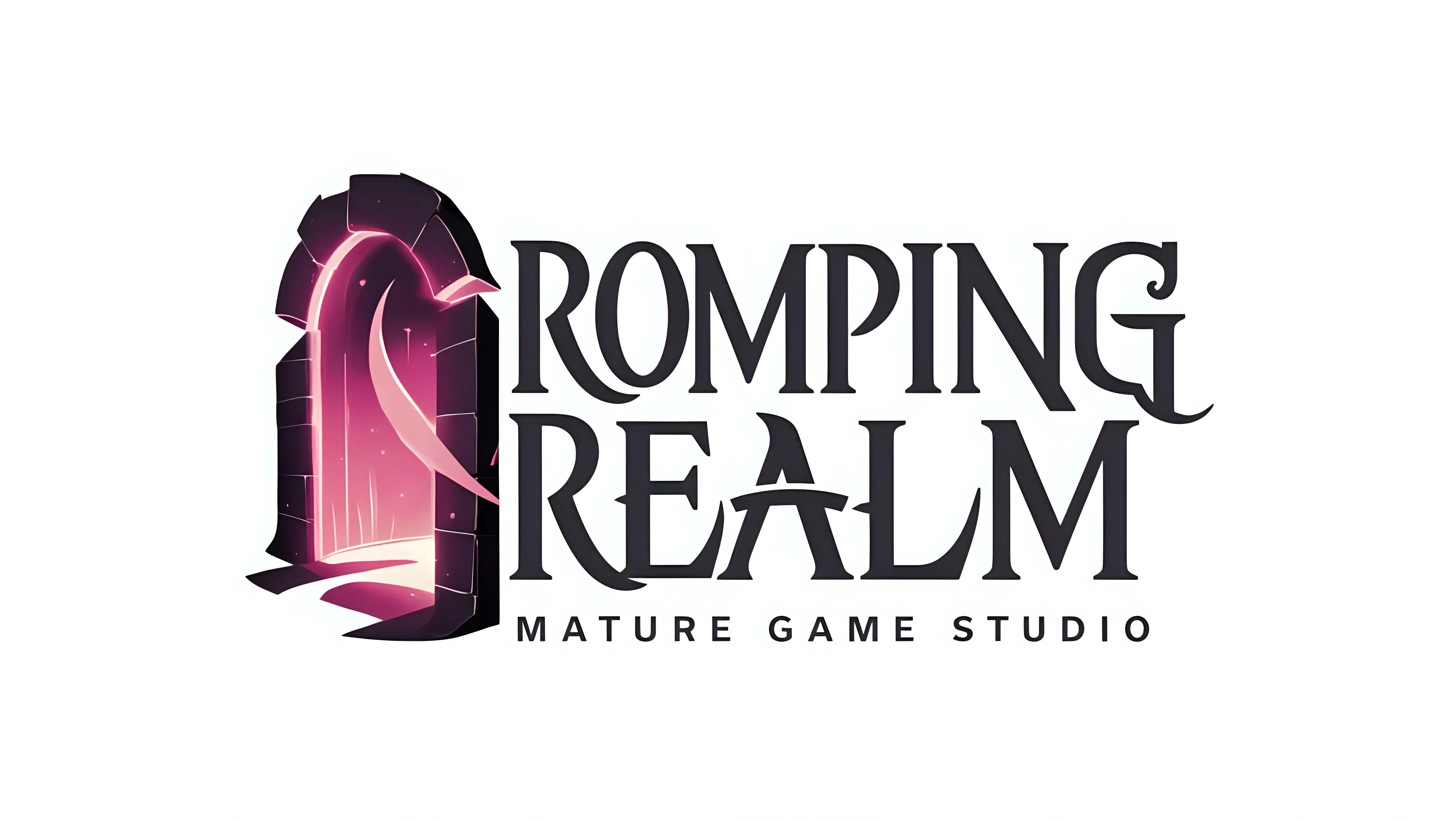 Fantasy Logo Design for Portal Mature Game Studio Romping Realm