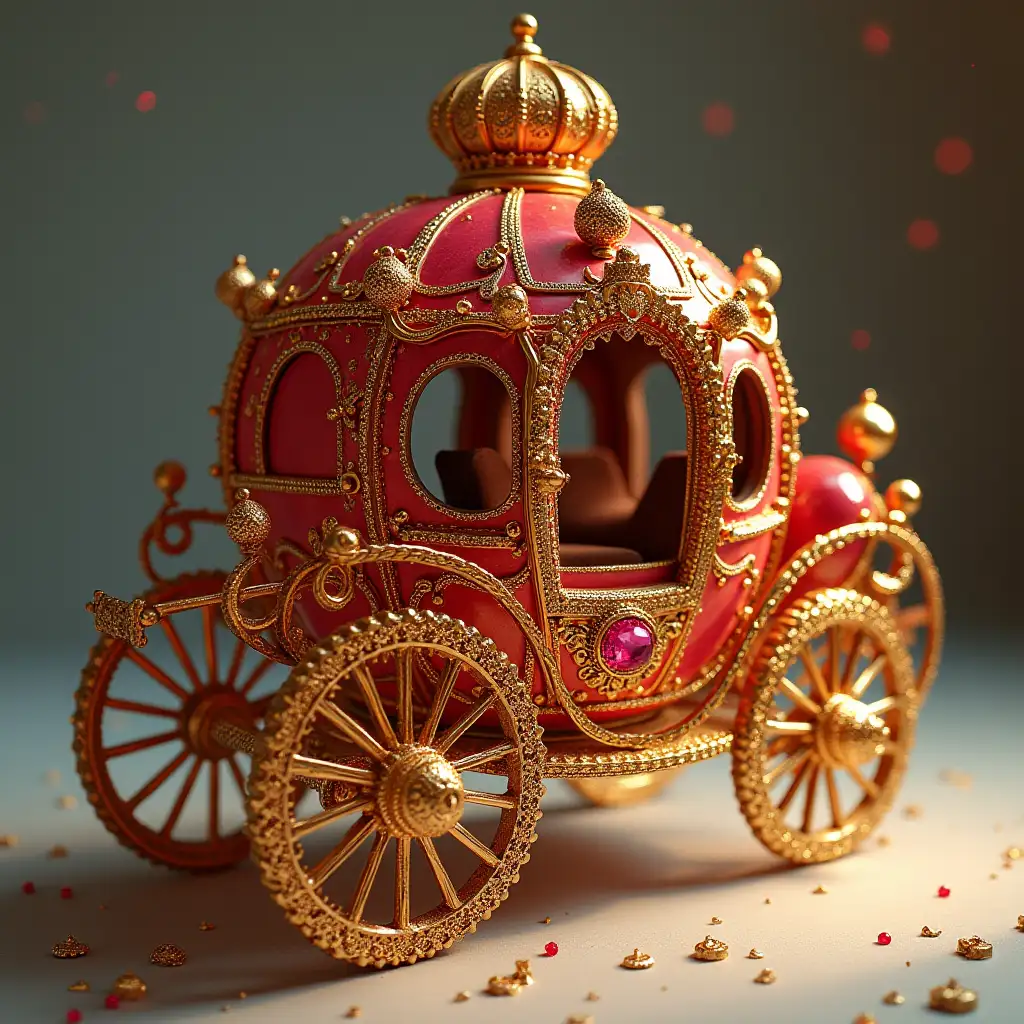 Princess, carriage from ruby and gold