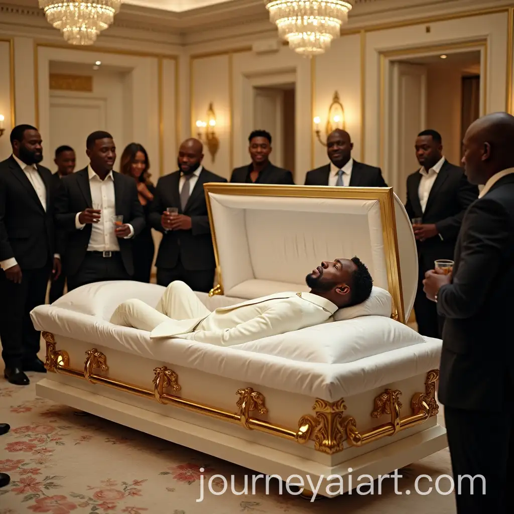 Elegant-Living-Room-with-a-Peaceful-Farewell-and-Guests-in-Formal-Attire