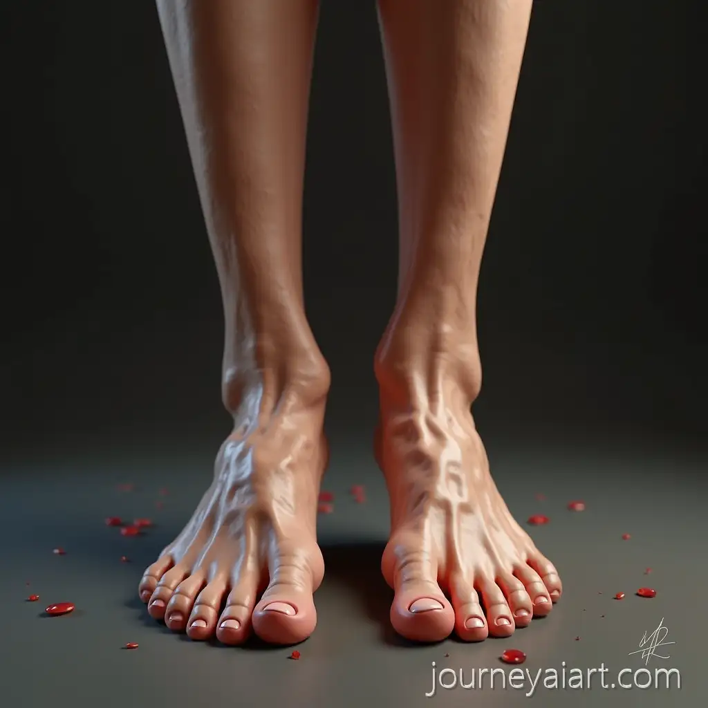 CloseUp-Photorealistic-WrWrinkled-feet-photorealisminkled-Human-Feet-on-Neutral-Background