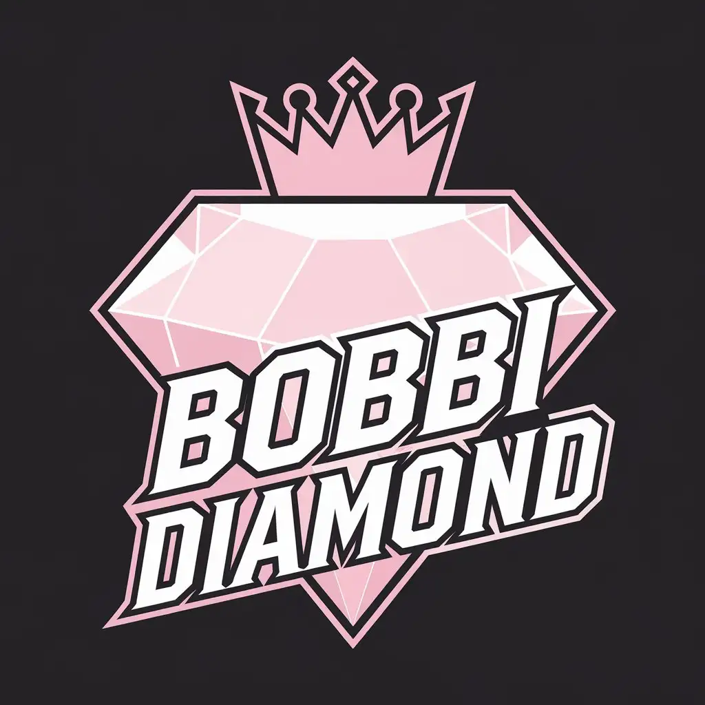 Bobbi-Diamond-Indie-Wrestler-Logo-with-Punk-Style-and-Diamond-Crown