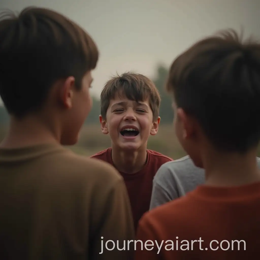 CloseUp-of-a-Crying-Boy-Surrounded-by-Friends-in-a-Circle