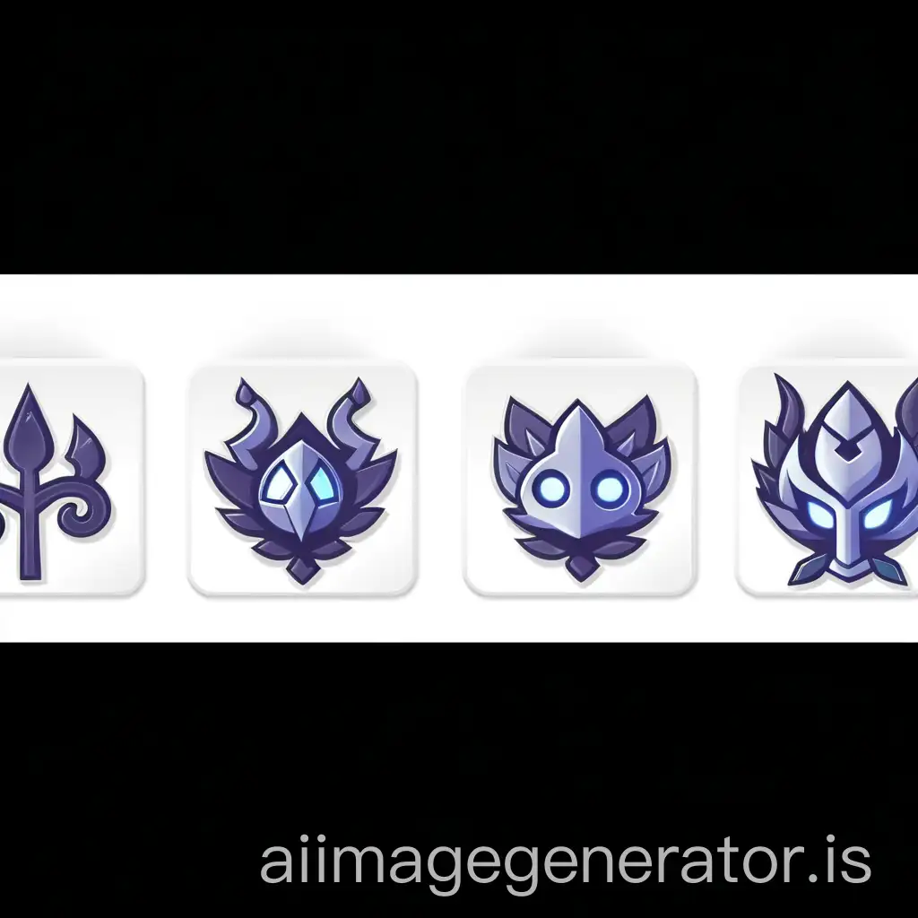 6 small icons in the shape of a tree, similar to the model. The 6 must be in the style of the Krosmaga, Wakfu or Dofus universe.