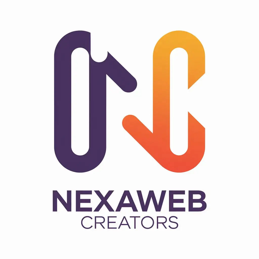 LOGO Design for NexaWeb Creators Violet and Orange with Modern Internet Industry Theme