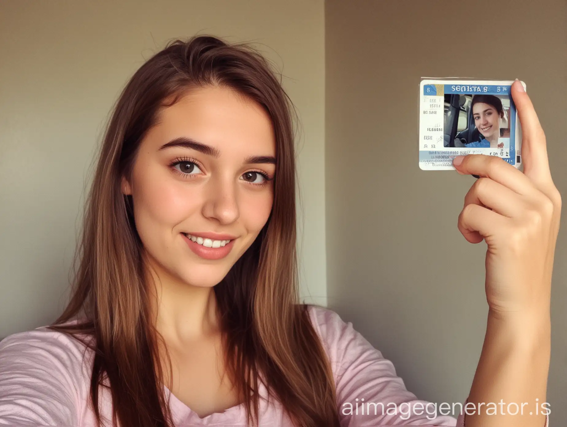 Girl-Holding-Drivers-License-Selfie