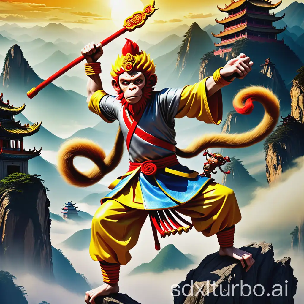 Sun-Wukong-Monkey-King-Journey-to-the-West-at-Huaguoshan