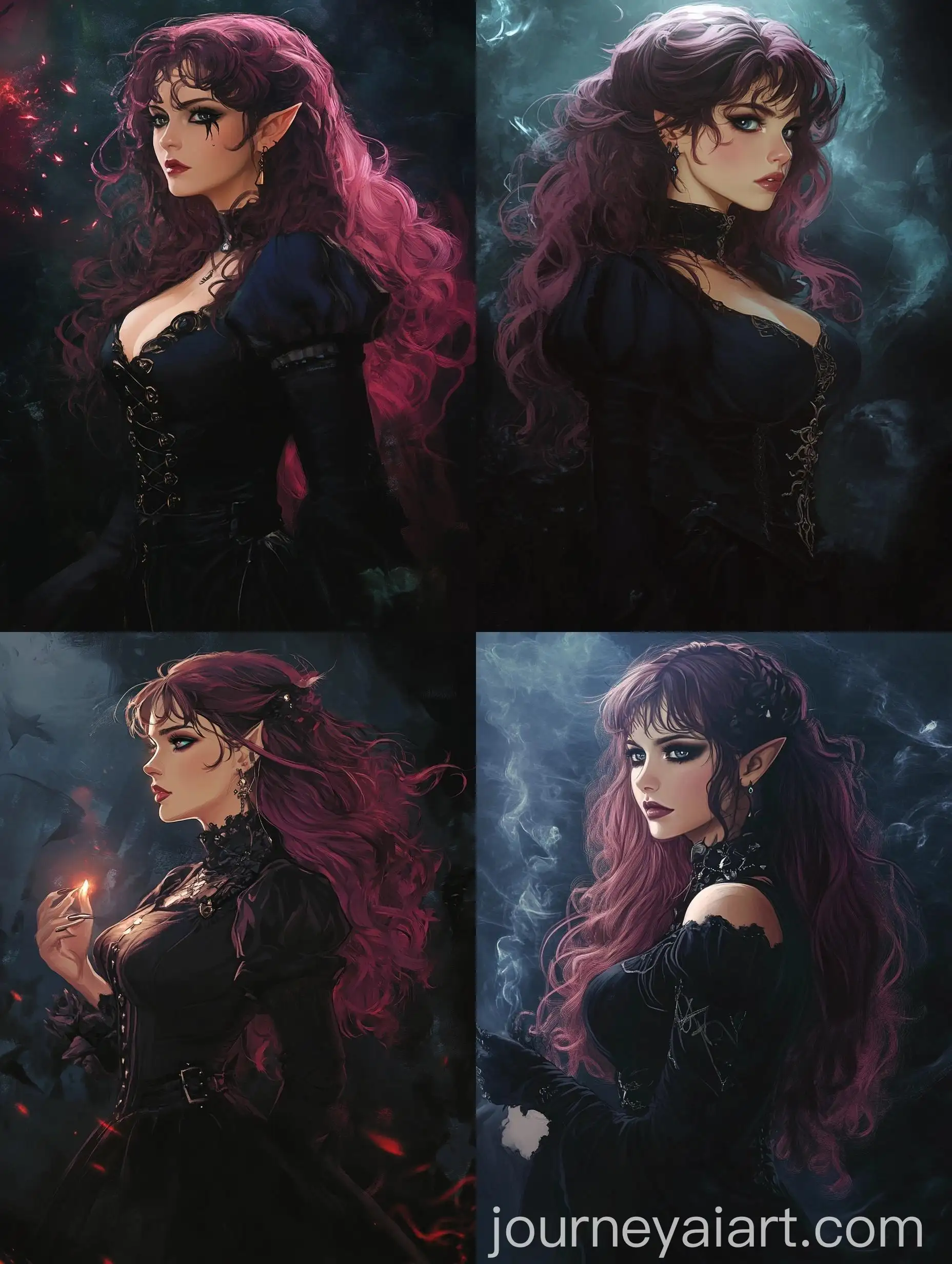 Gothic-Plus-Size-Girl-Wielding-Magic-in-Detailed-Fantasy-Scene
