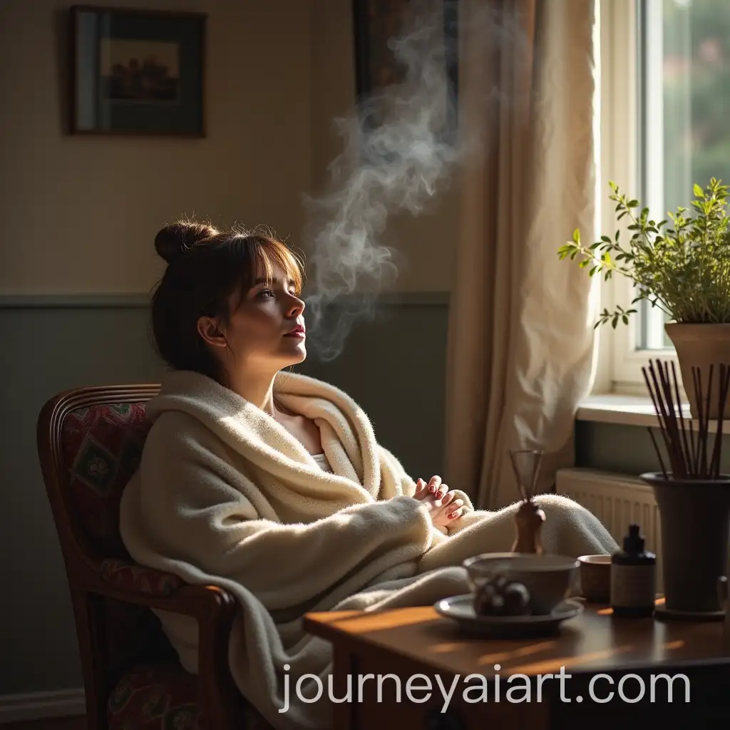 Photorealism-Woman-Enjoying-Aromatherapy-at-Home