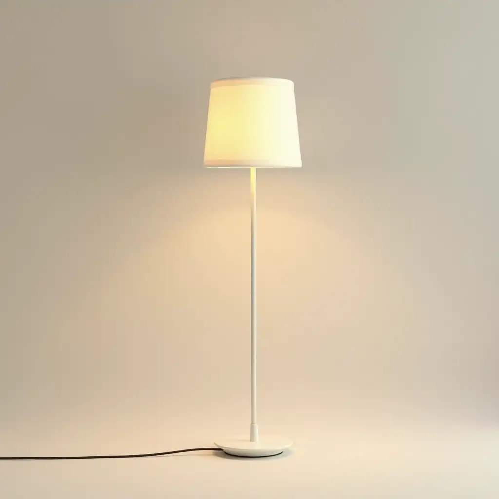 nice material color (#1A4880) floor lamp brother levitating in the air, 3D, neutral background