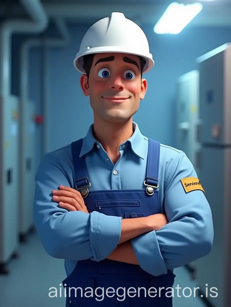 Disney-Pixar-Style-Refrigeration-Technician-in-Safety-Gear