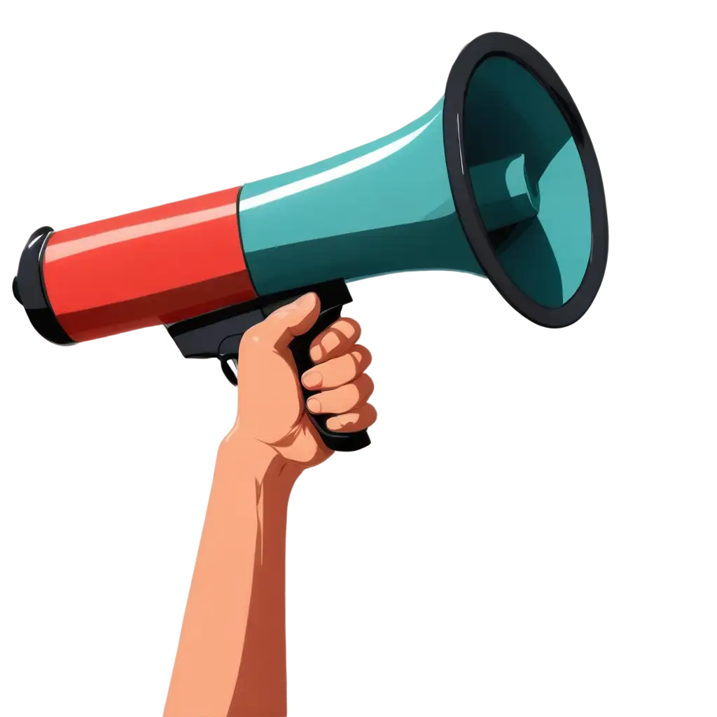 Cartoon-Hand-Holding-Megaphone-Facing-Left-PNG-HighQuality-Image-for-Diverse-Uses