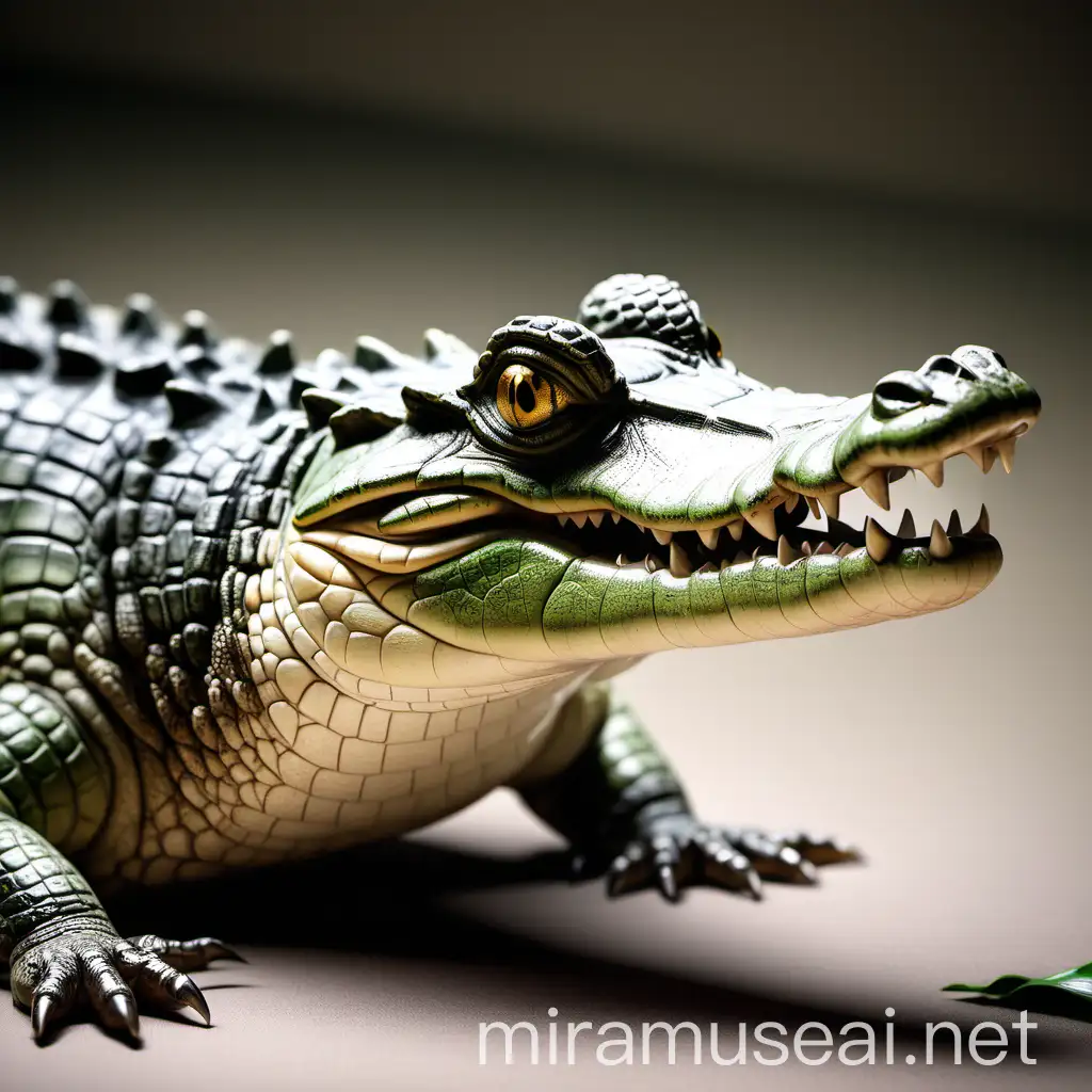 Cute Crocodile Looking Aside in Playful Pose