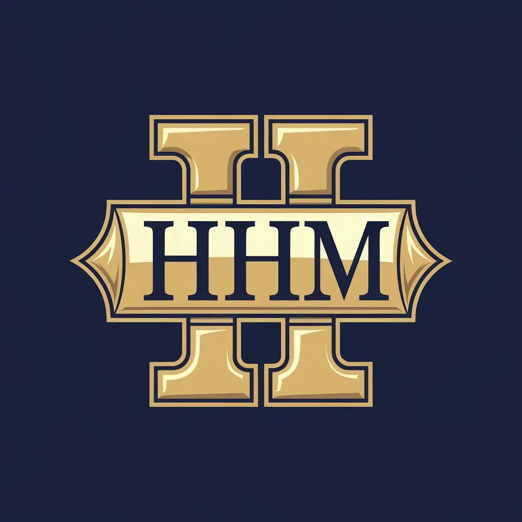 LOGO Design for HHM Classic Gold on Navy Blue for Law Firm