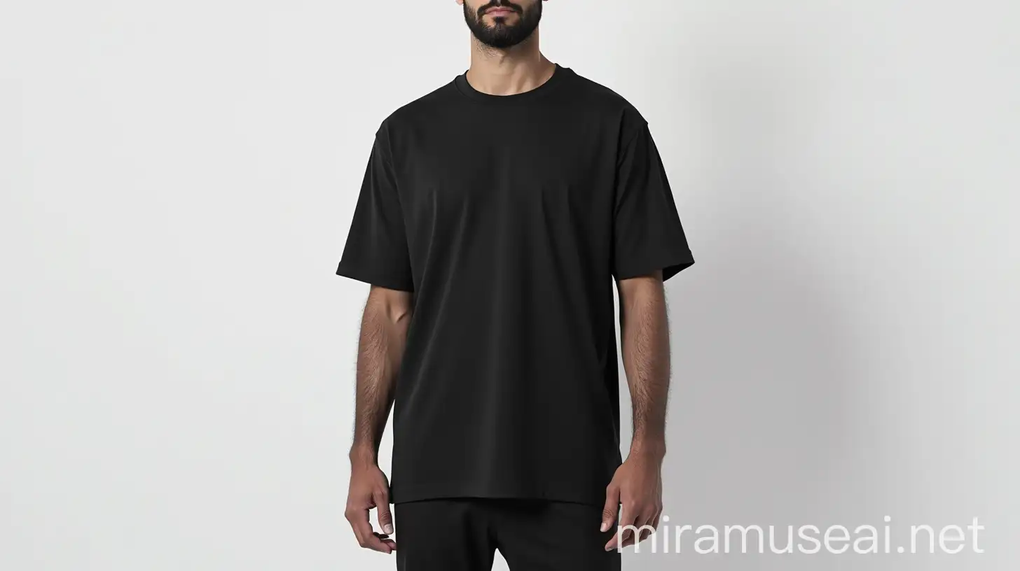 Mockup Oversized TShirt Black White Man