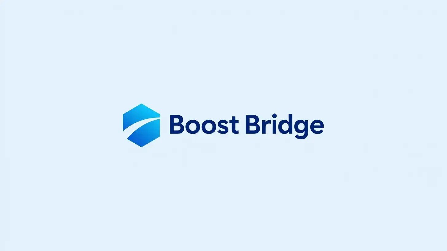 Modern Minimalist Logo for Boost Bridge Marketing Agency