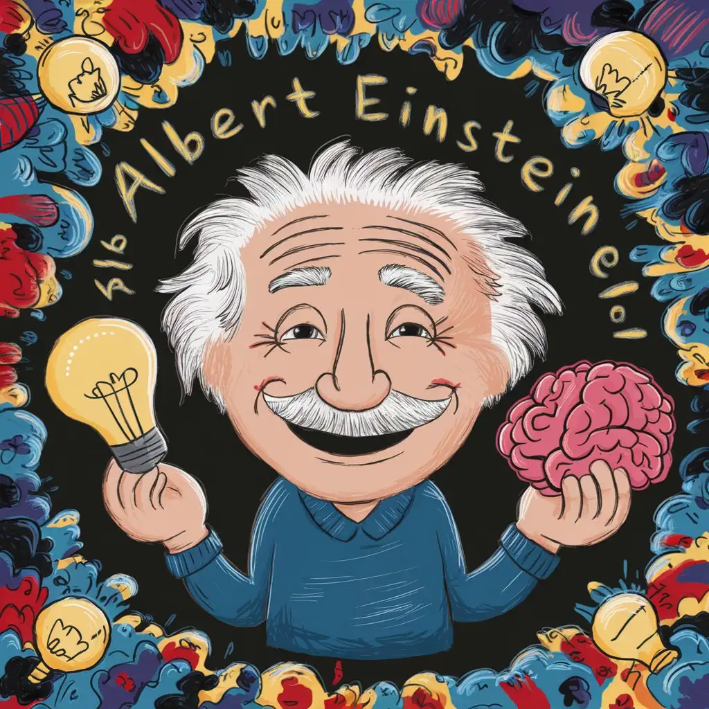 Einstein-with-a-Joyful-Expression-and-a-Glowing-Brain