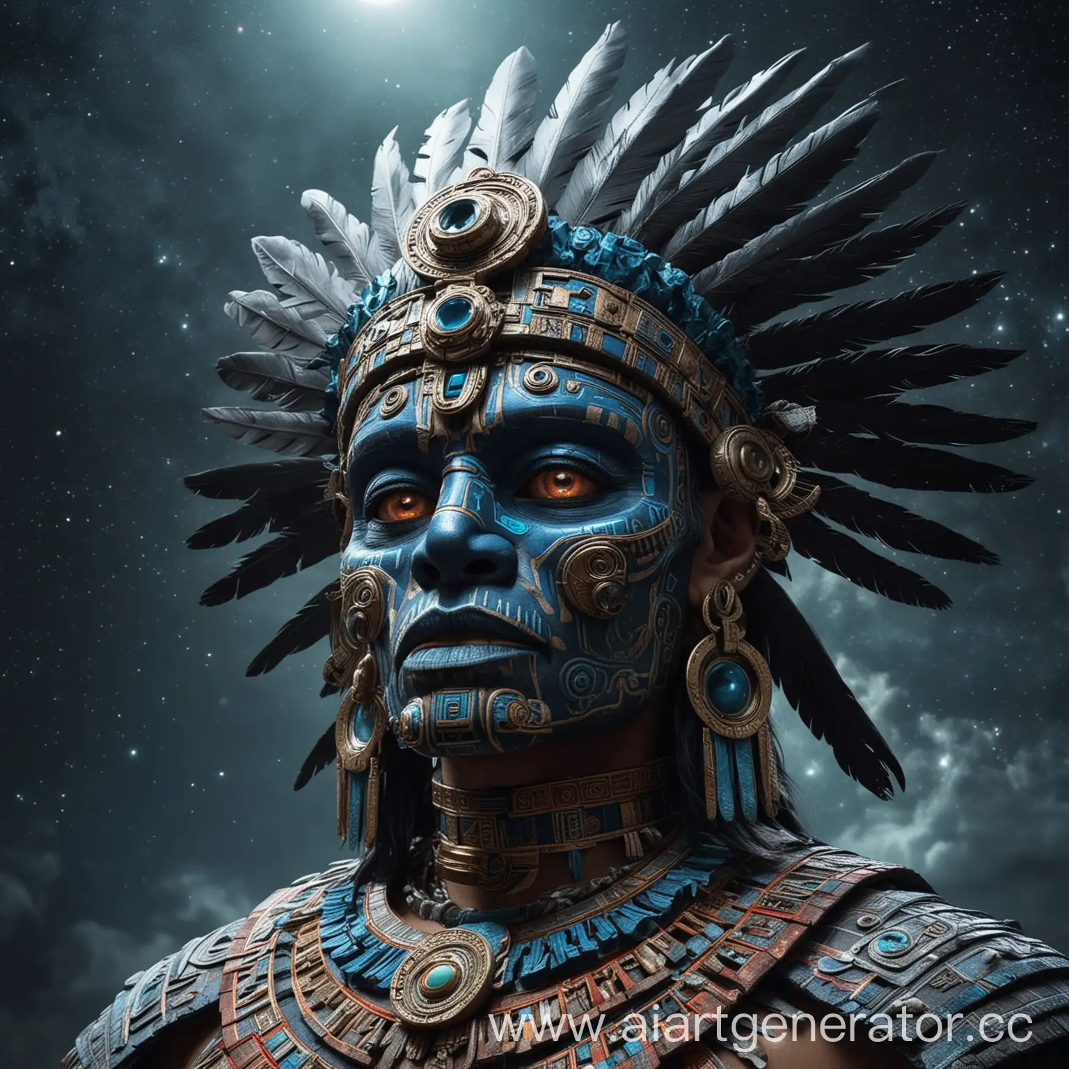 Hyper-Realistic-Portrait-of-Tezcatlipoca-Aztec-God-of-Night-Mirrors-and-Chaos