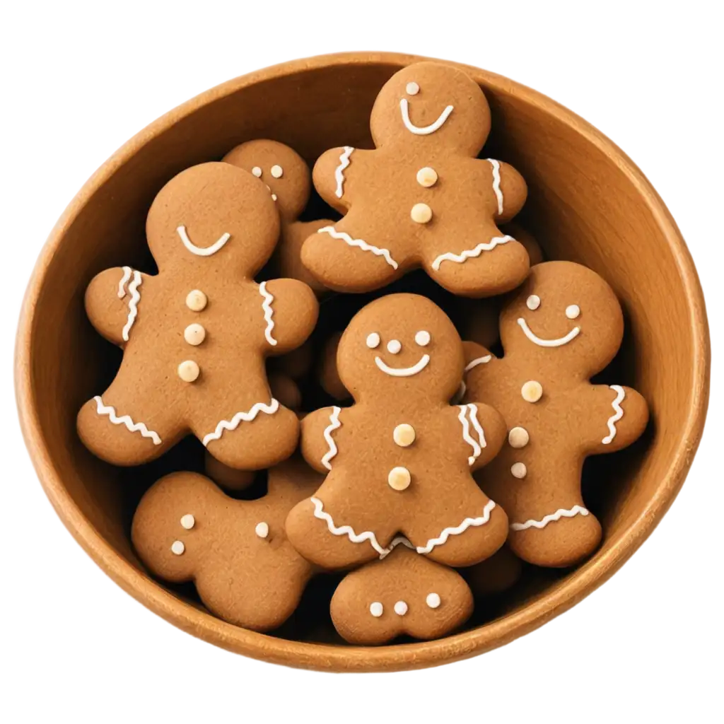 Delicious-Gingerbread-Cookies-in-a-Bowl-HighQuality-PNG-for-Your-Creative-Projects