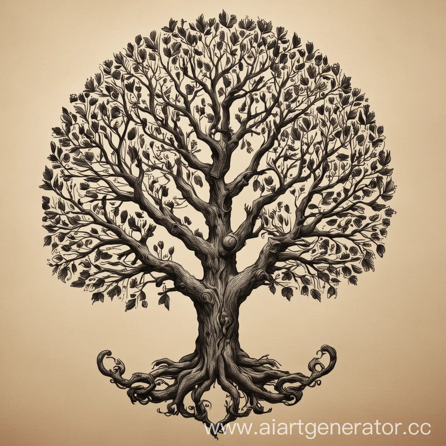 Coat-of-Arms-Design-Black-Branched-Tree-Symbolizing-Strength-and-Legacy