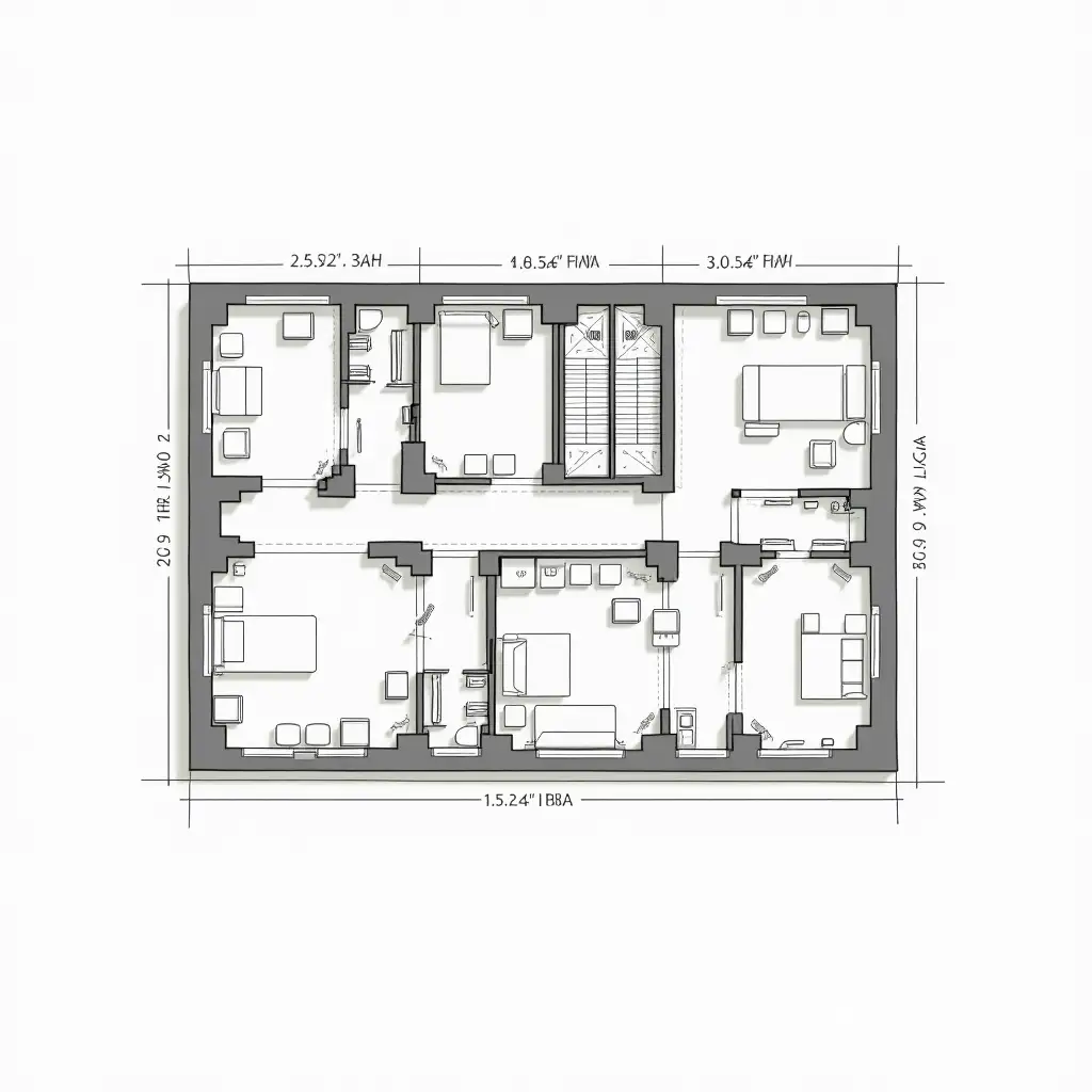 Commercial-Building-2D-Floor-Plan-with-Basement-and-First-Floor-Layout