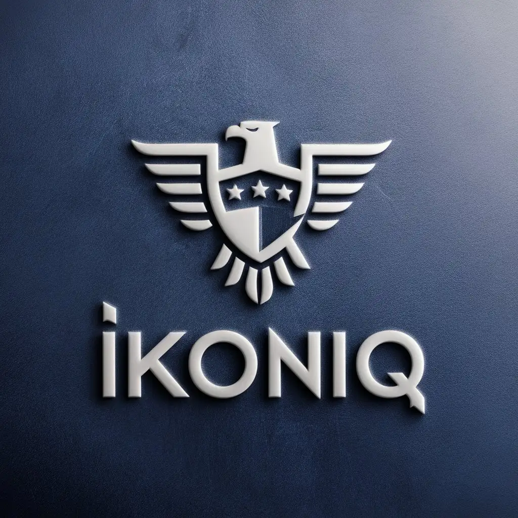 LOGO Design for IKONIQ Minimalistic Eagle with Shield and Stars