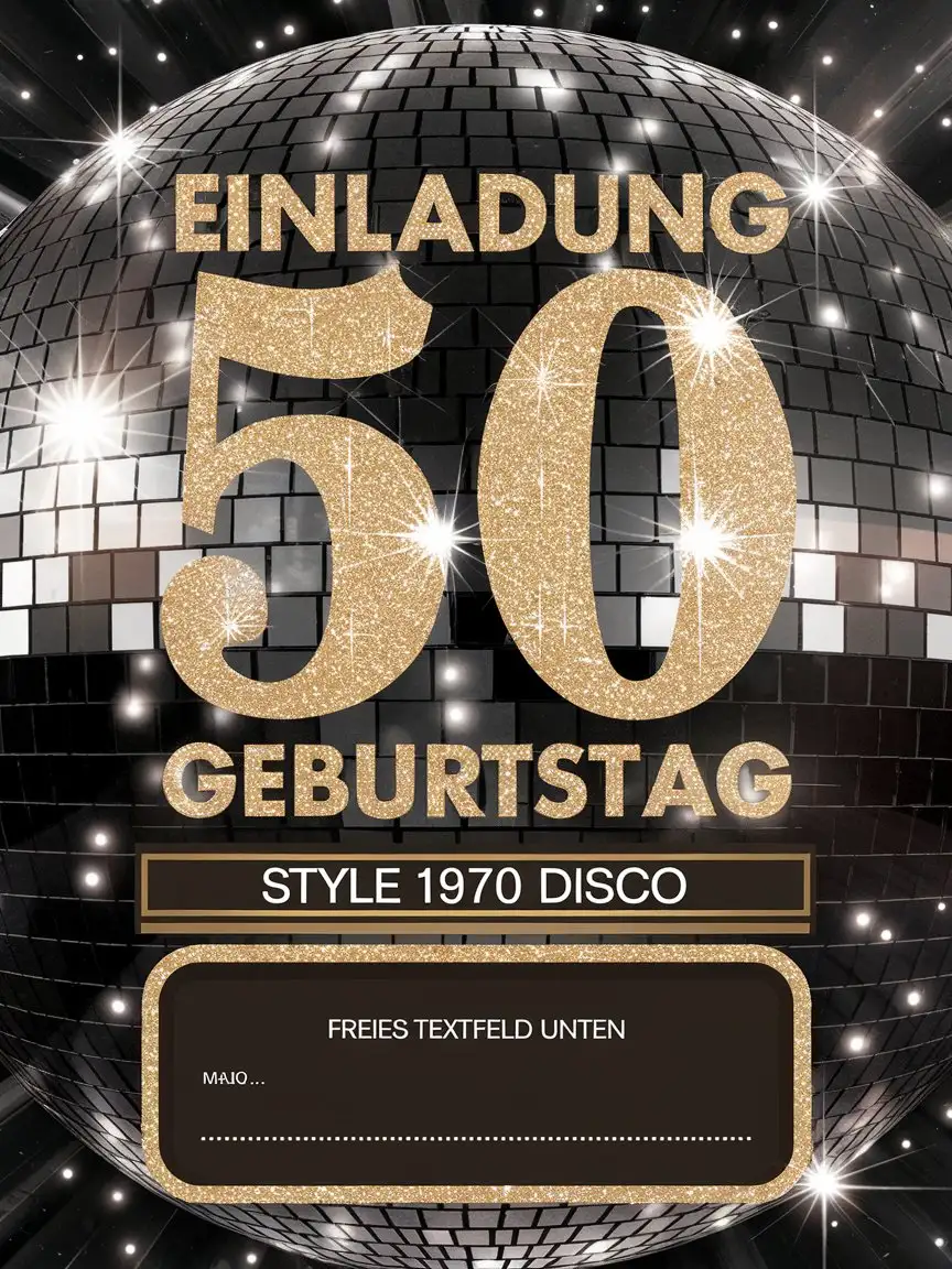 1970s-Disco-Style-50th-Birthday-Invitation-with-Blank-Text-Field