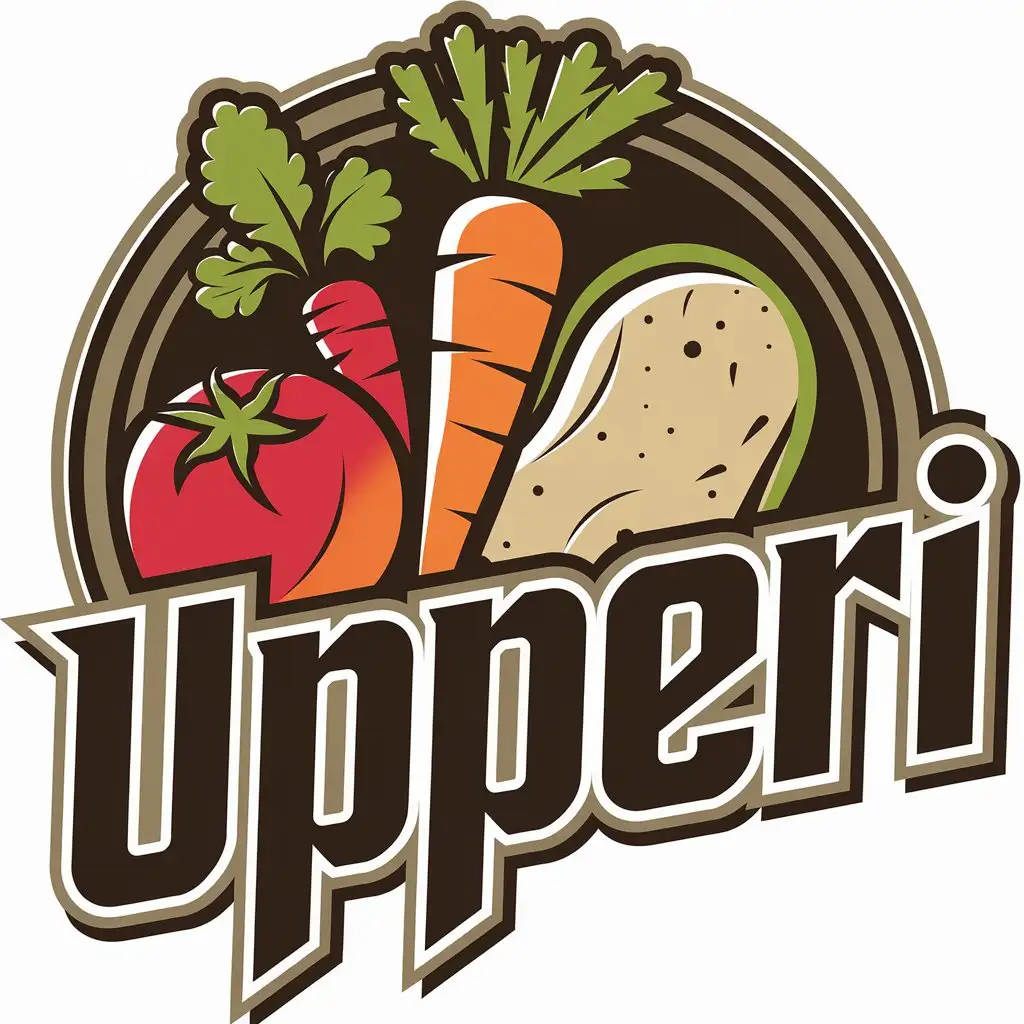 LOGO Design for UppeRi Vector Logo with Vegetables Symbol and Clear Background