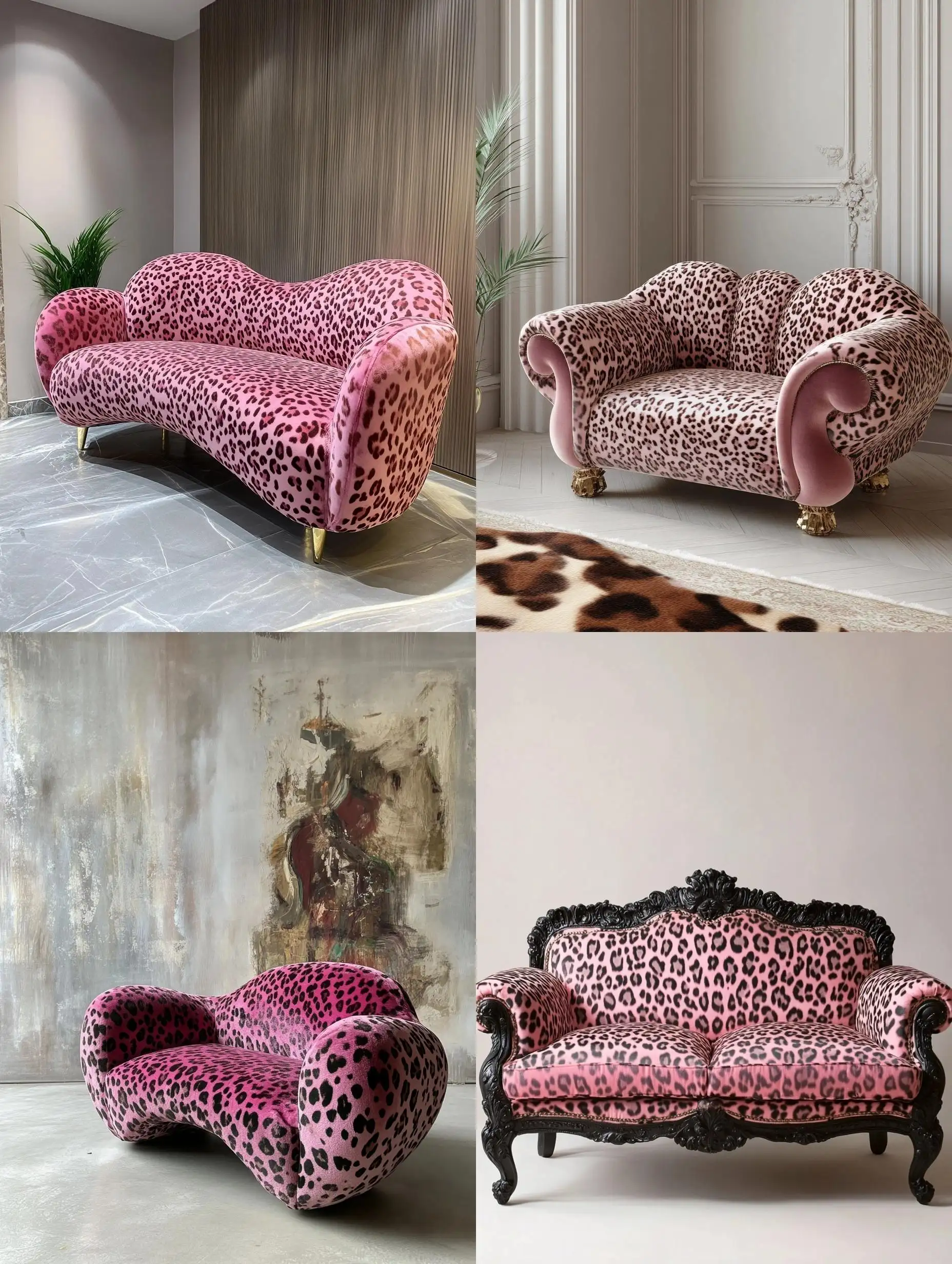 Luxury-Pink-Leopard-Print-Sofa-with-HandShaped-Design
