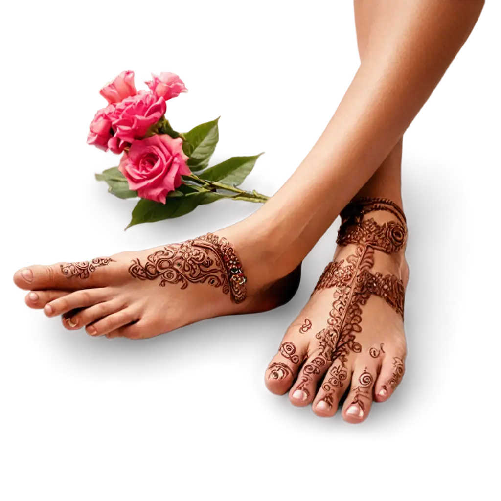 Serene-Devotion-PNG-Image-Featuring-Traditional-Indian-Jewelry-and-Henna-Designs