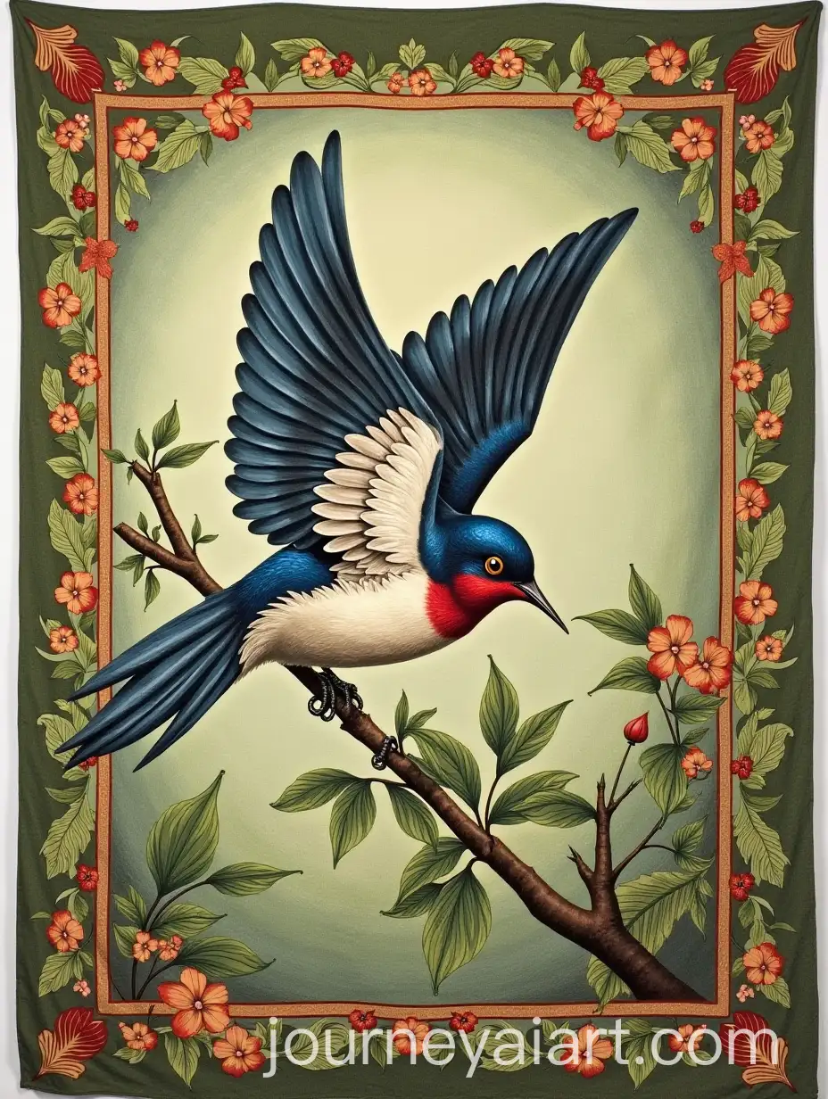 Swallow-in-Flight-Amidst-Herbal-Landscape