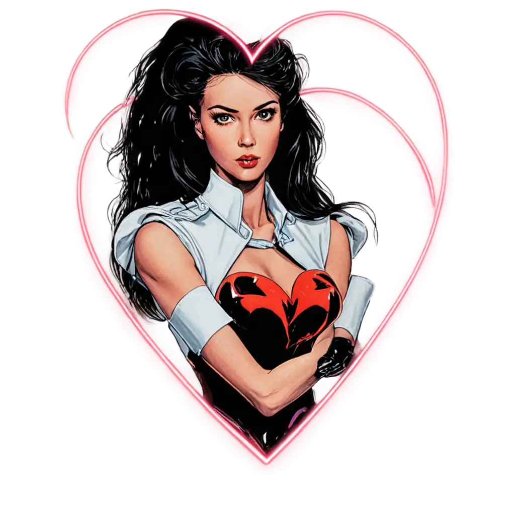 1980s-SciFi-Comic-Book-Cyber-Heart-HighQuality-PNG-for-Digital-Art