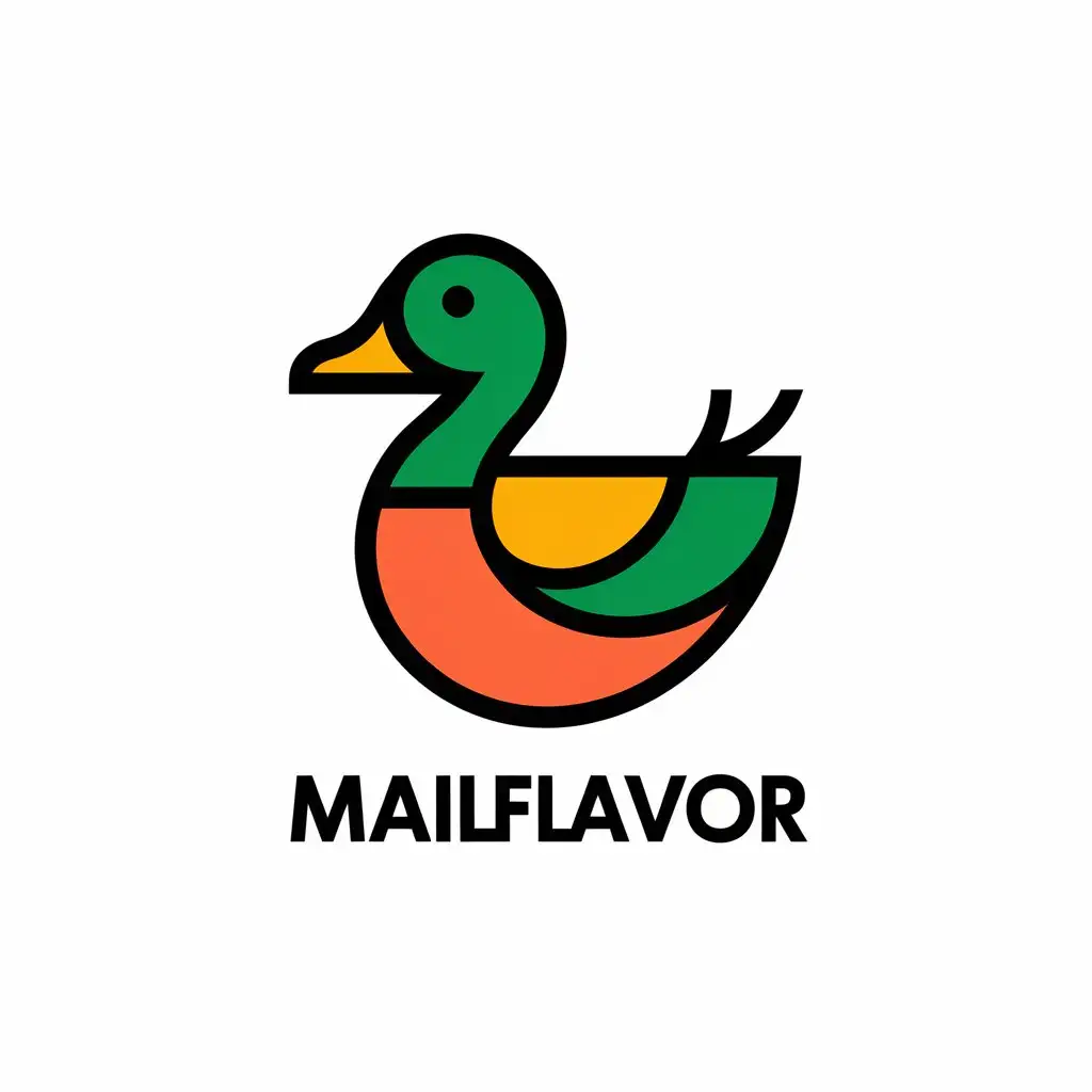 LOGO-Design-for-Mail-Flavor-Duck-Symbol-with-a-Complex-Twist-Ideal-for-the-Restaurant-Industry