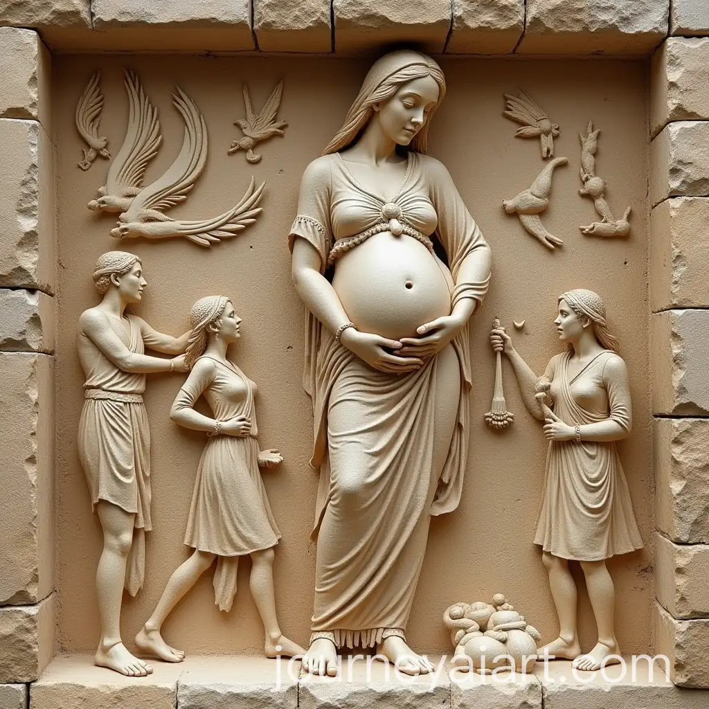 Ancient-Stone-Carving-of-Pregnant-Woman-Symbolizing-Life-and-Renewal