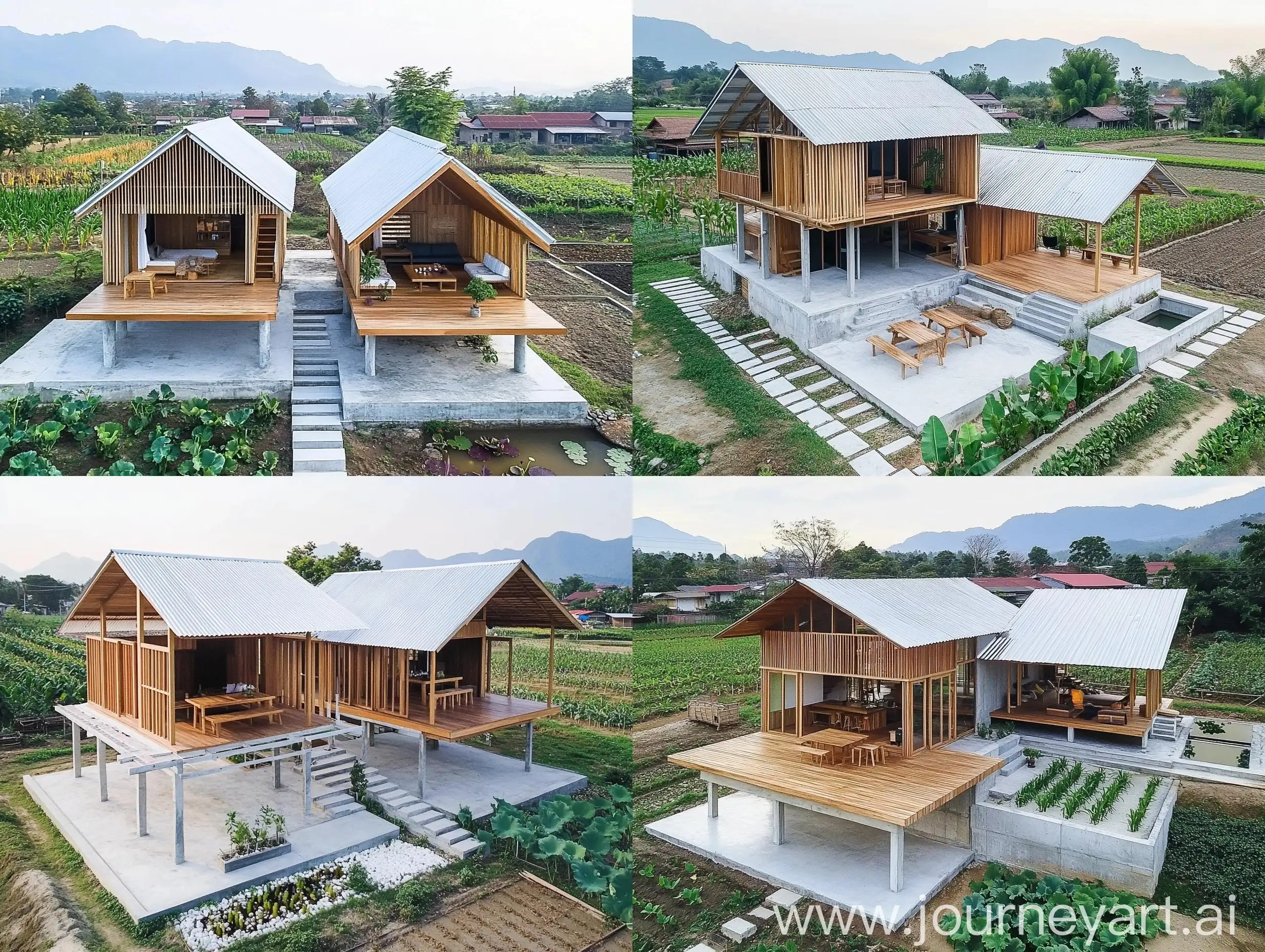 Rural-Thai-Houses-with-Wooden-Decks-and-Gardens-in-Sakon-Nakhon