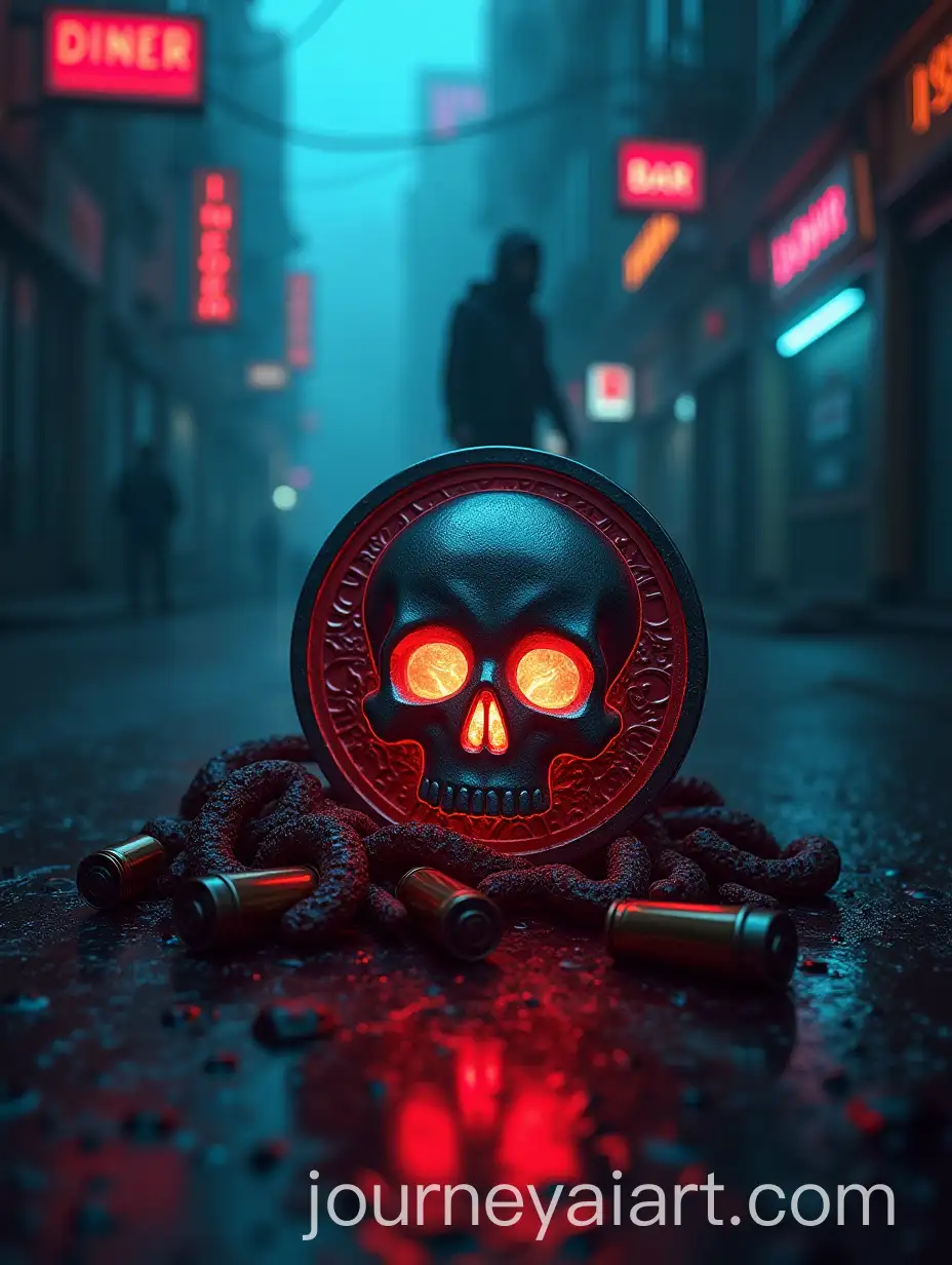 AI-Image-Prompt-ExpansionCursed-Skull-Coin-in-Dark-Cyberpunk-Alley-with-Russian-Holographic-Text