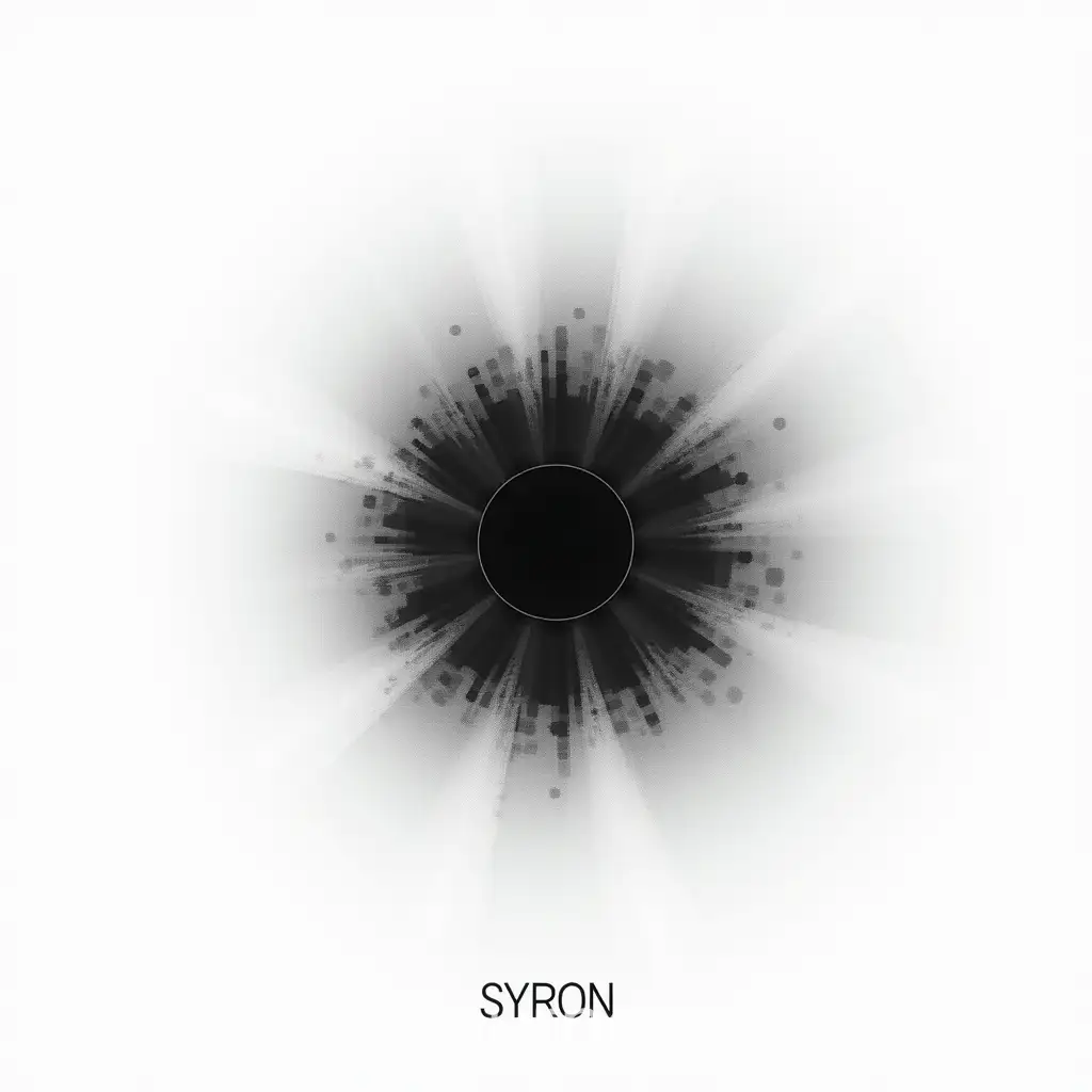 Minimalistic-Glitchy-Techno-Track-Cover-for-SYRON-with-White-Background-andAI-Art-Prompt-Expansion-Opium-Trap-Style