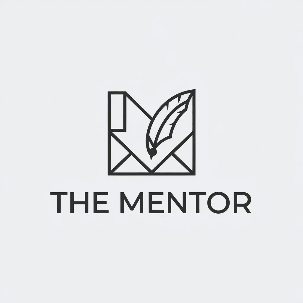 LOGO-Design-for-The-Mentor-Minimalist-Quill-and-Paper-with-Clear-Background