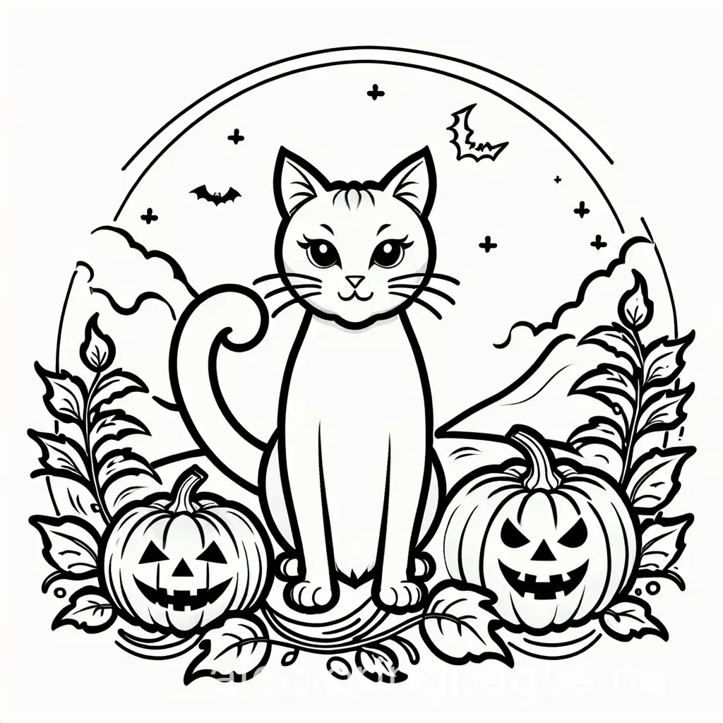 Spooky-Halloween-Cat-Pumpkin-Coloring-Page